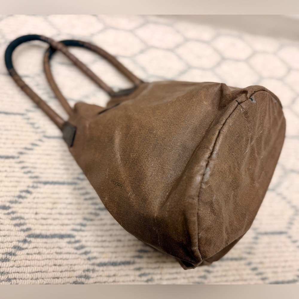FENDI Vintage Rare Roma 1925 Brown Coated Canvas Palazzo Bucket Tote Handbag - Picture 5 of 16